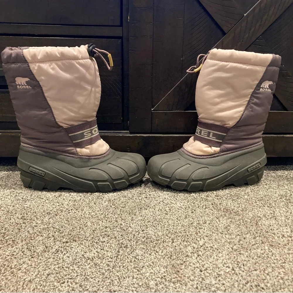 Sorel Youth Winter Snow Boots Tan Brown Size 3 Waterproof Insulated